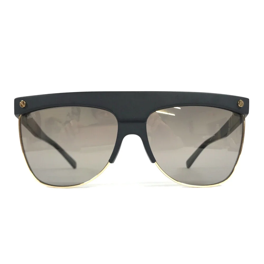 MCM Sunglasses MCM107S 001 Black Gold Tea Cup Frames with Brown Mirrored Lenses